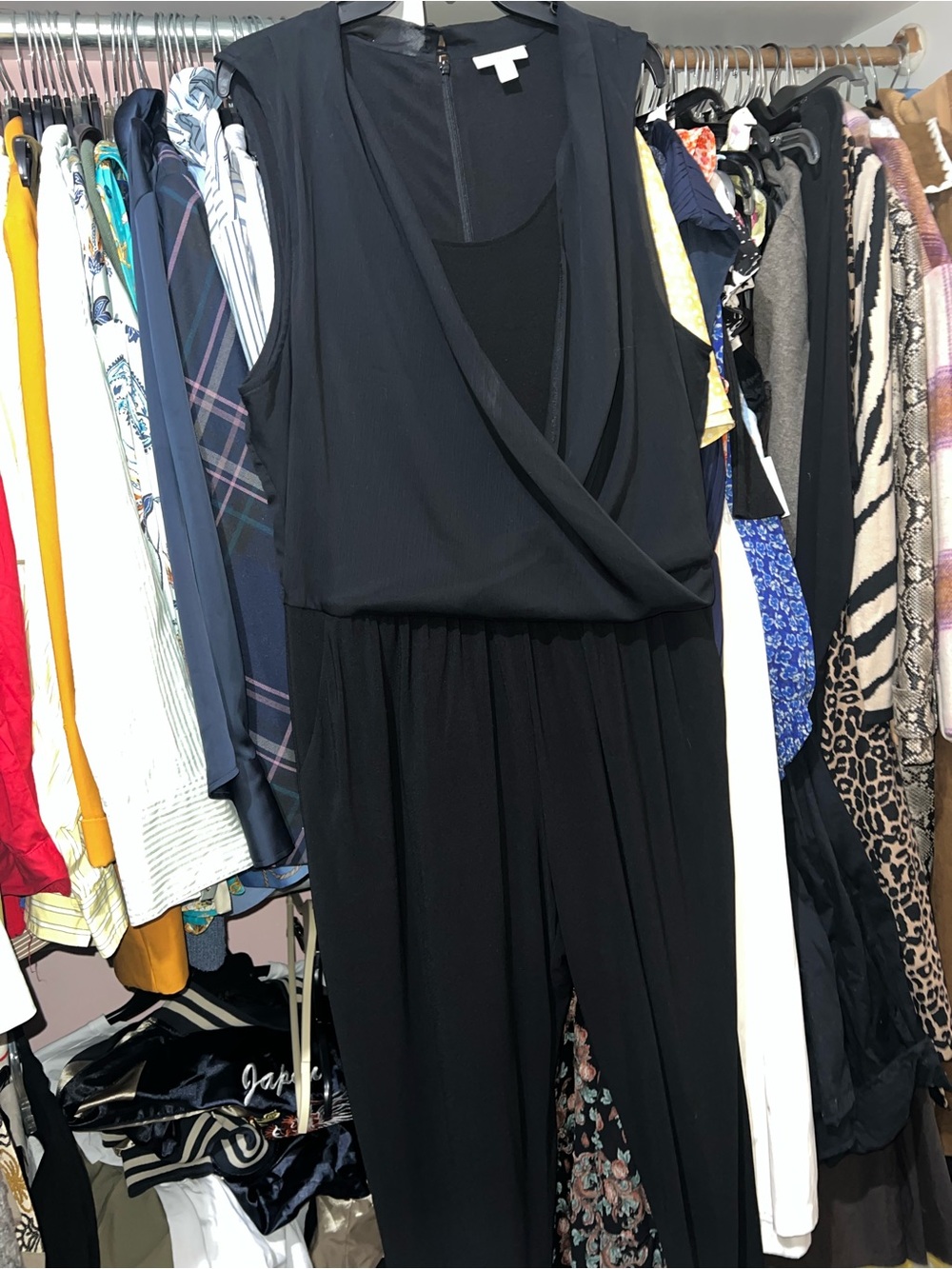 Women's Black Sleeveless Jumpsuit Dress